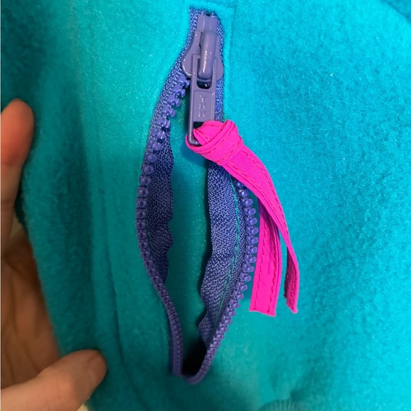 Vintage Columbia Fleece Jacket Teal Purple Colorblock 90s - Picture 5 of 11